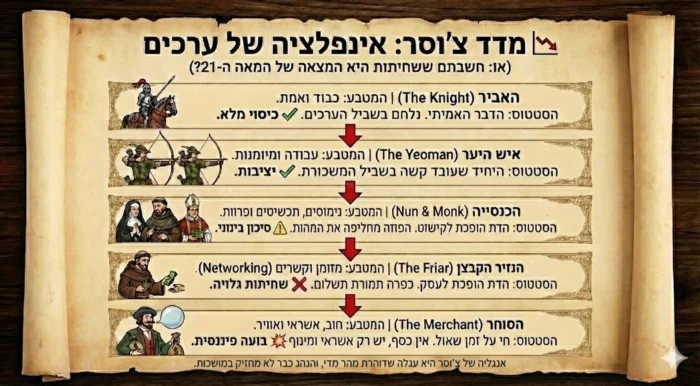 במאמר השמיני בפרויקט על צ'וסר, הפרולוג נקרא כמסע של התרוקנות מוסרית