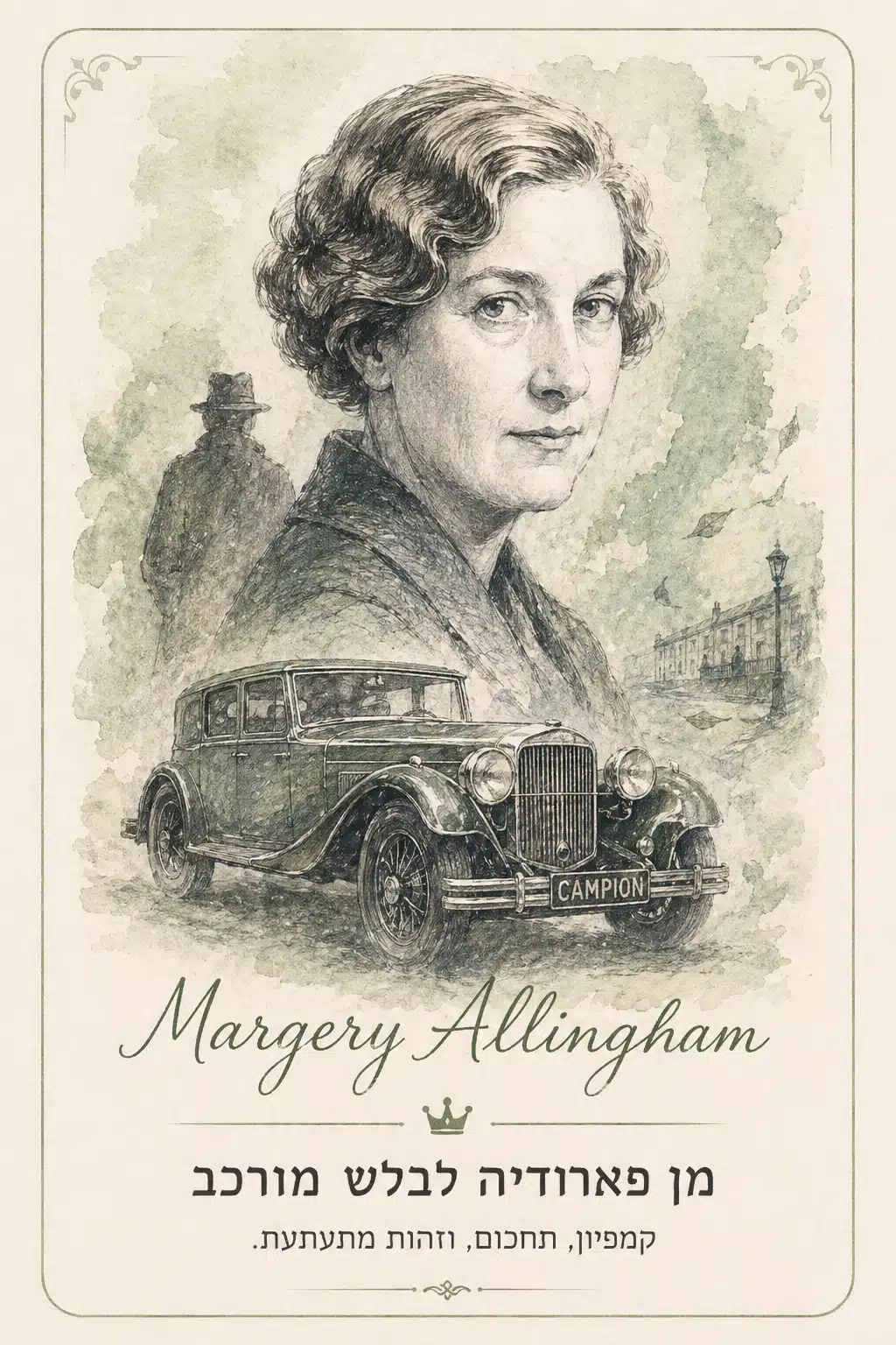 איור בסגנון צבעי מים של מרג'רי אלינגהם, ממלכות הפשע של תור הזהב