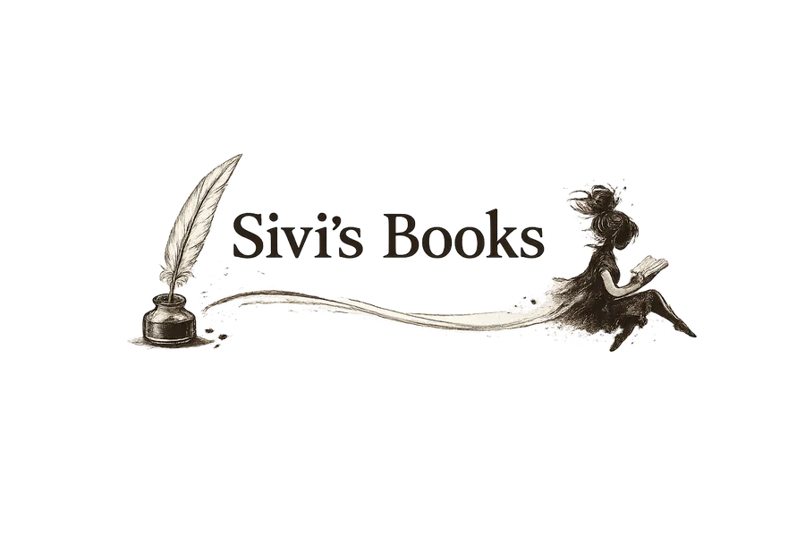 Sivi's Books logo on a dark background with a white brushstroke swoosh underlining the name.